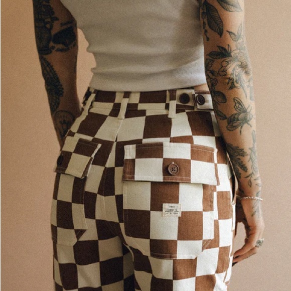 P&Co Pants - P&Co Service Fatigue Pants - Rust Checkerboard 16 UK 14 US NWOT